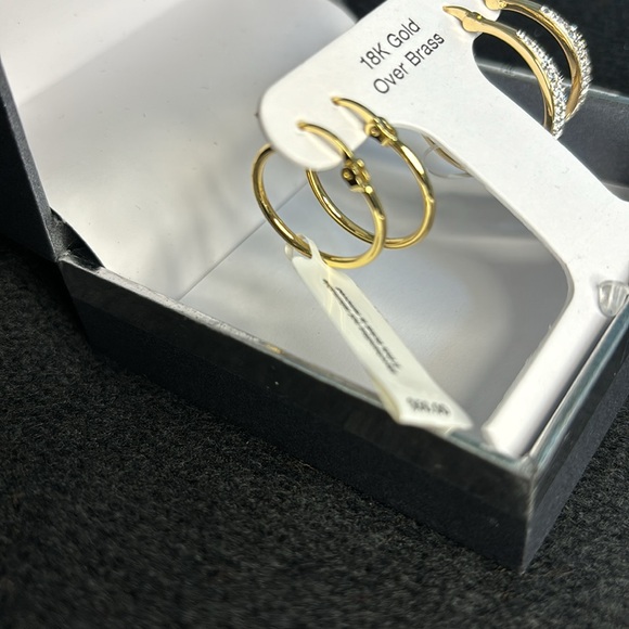 NIB And Now This 18K Gold Plated Duo Hoop Earring Set - Picture 5 of 7